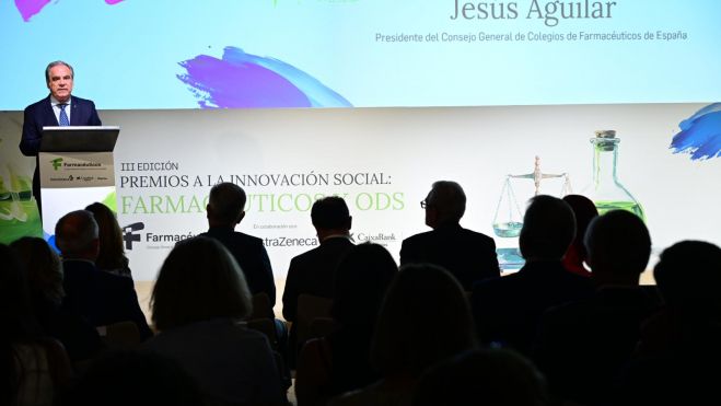 Jesús Aguilar durante su intervención en los III Premios a la Innovación Farmacéuticos y ODS